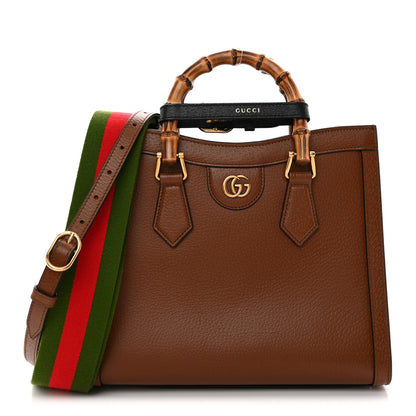 Gucci Textured Dollar Calfskin Web Small Diana Tote Bag Cuir Black 1 of 10