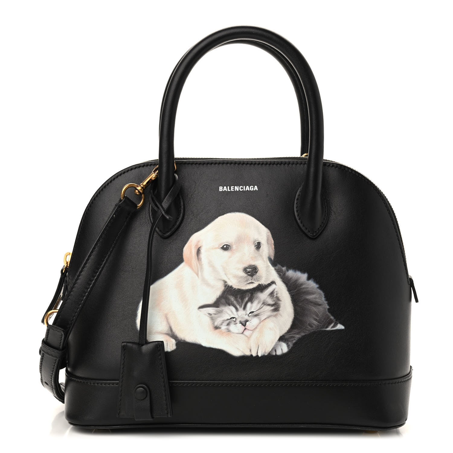 Balenciaga Soft Calfskin Puppy And Kitten S Ville Top Handle Bag Black 1 of 10