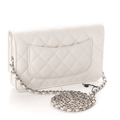 Chanel Caviar Quilted Wallet On Chain WOC White 3 of 12