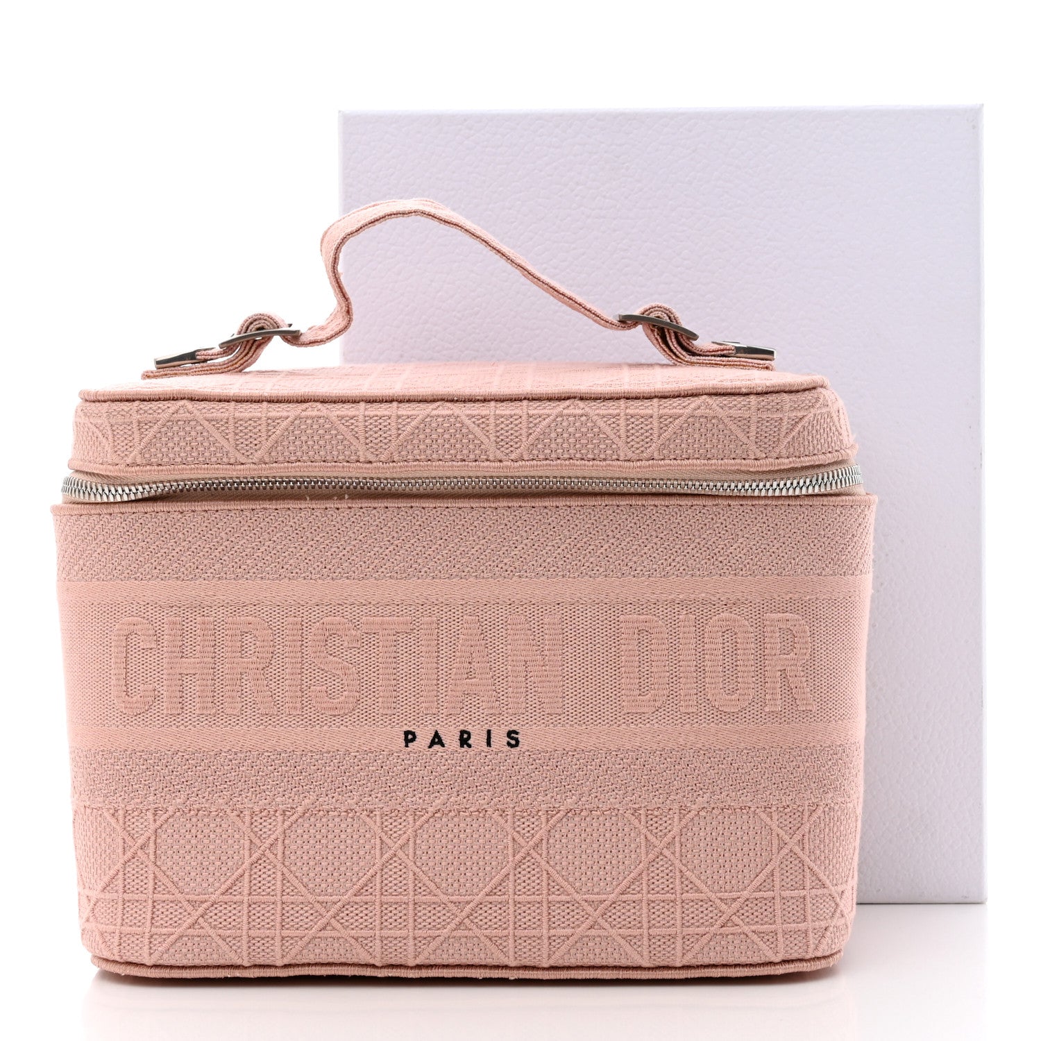 Christian Dior Canvas Embroidered Cannage Diortravel Vanity Case Bois de Rose 8 of 8