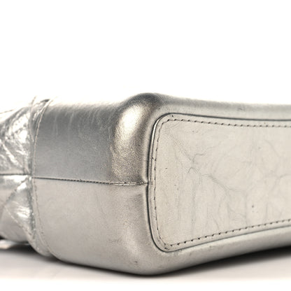 Chanel Metallic Lambskin Calfskin Quilted Medium Gabrielle Hobo Silver 9 of 10