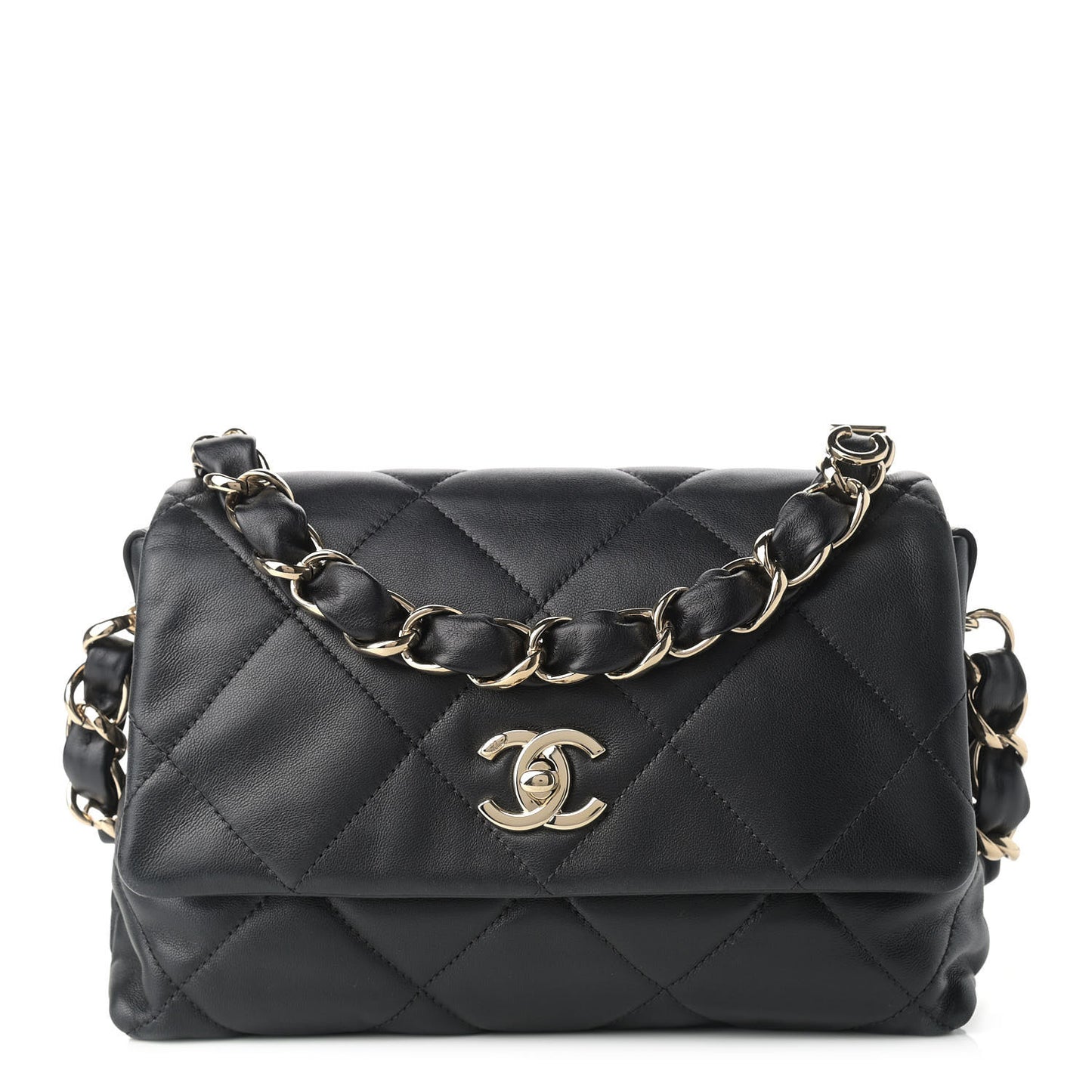 Lambskin Quilted On The Shoulder Flap Black