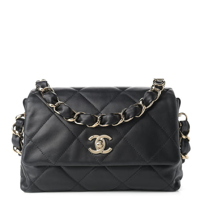 Chanel Lambskin Quilted On The Shoulder Flap Black 1 of 10