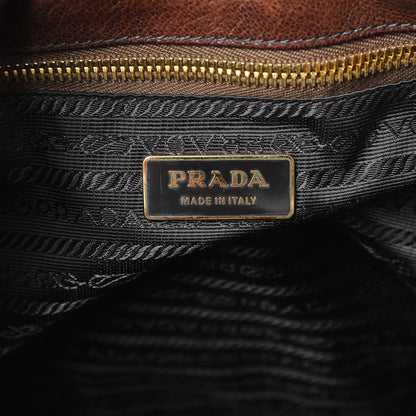 Prada Vitello Daino Drawstring Bucket Brown 6 of 10
