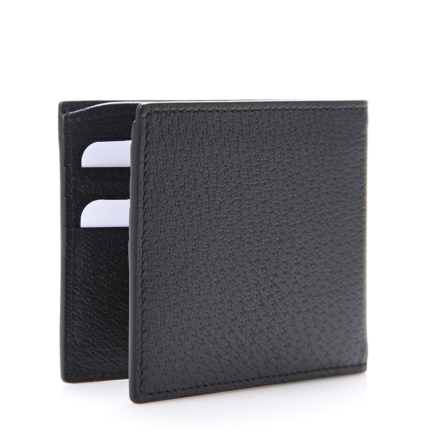 Gucci Calfskin Boar Effect GG Marmont Bi-Fold Wallet Black 2 of 7