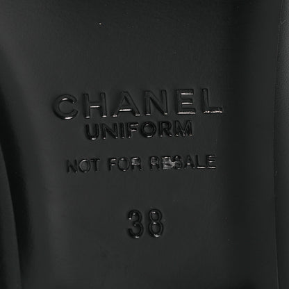 Chanel Lambskin Cap Toe CC Uniform Ballerina Flats 38 Black 8 of 15