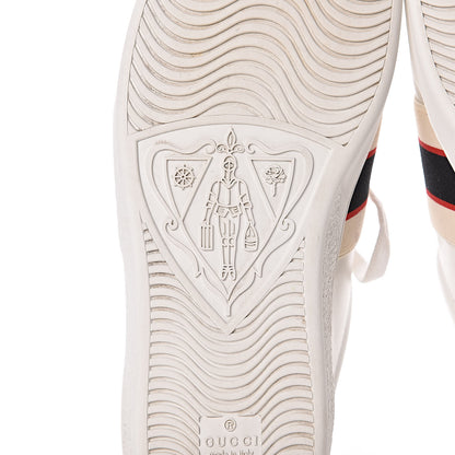 Gucci Calfskin Stripe Mens New Ace Sneakers 9.5 White Ecru Red Flame 12 of 15