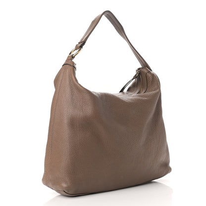 Gucci Pebbled Calfskin Twill Hobo Brown 2 of 17