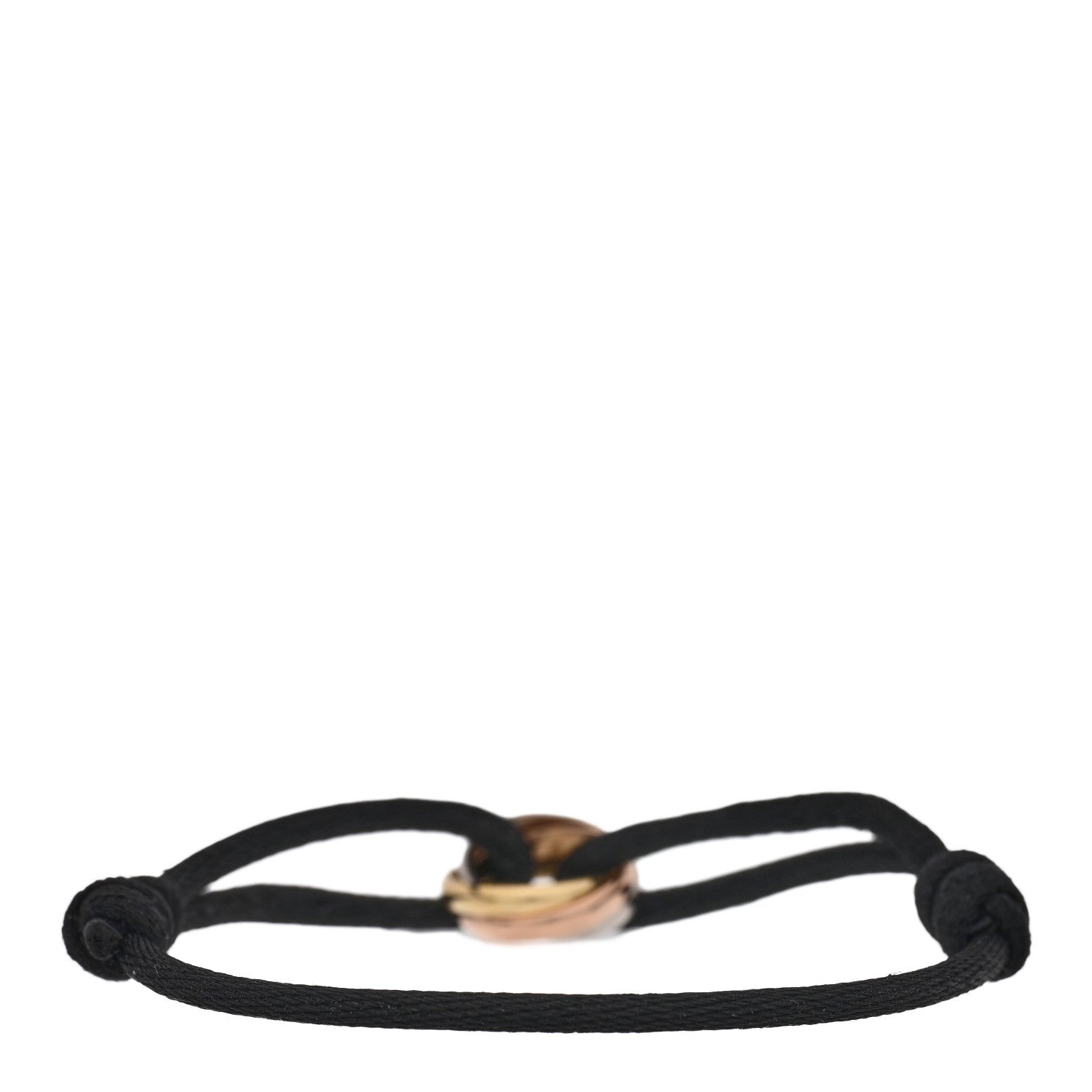 Cartier 18K Pink Yellow White Gold Trinity Adjustable Cord Bracelet Black Black 2 of 5