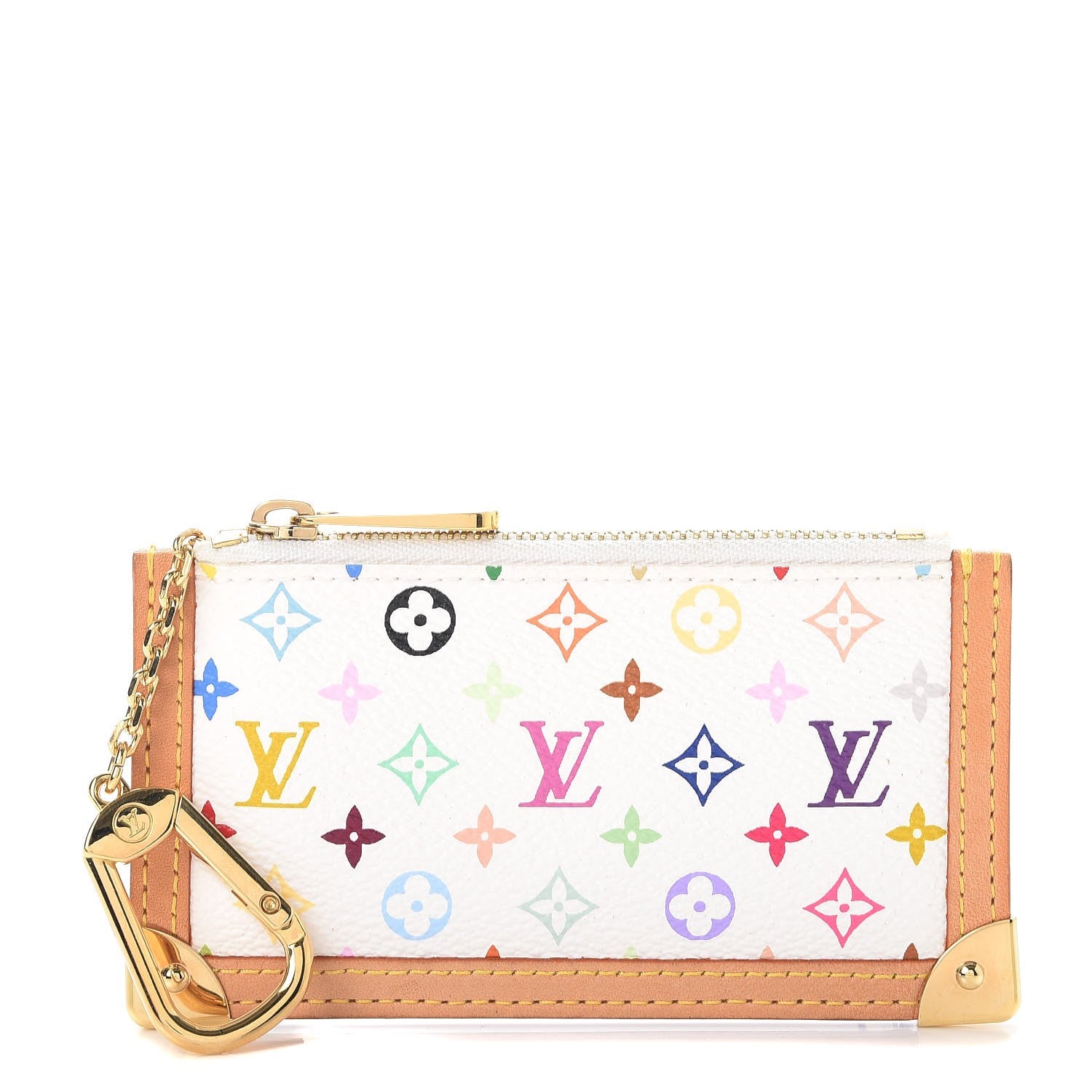 Louis Vuitton Monogram Multicolor Key Pouch White 1 of 7