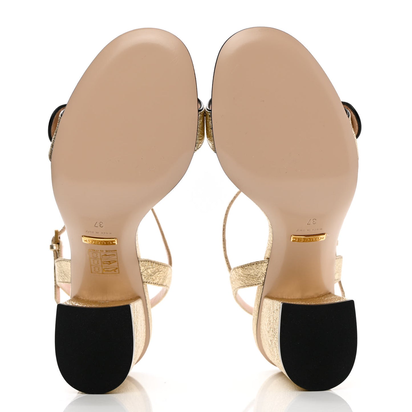 Galassia GG Marmont Ankle Wrap 75mm Sandals 37 Platino