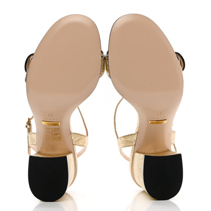 Gucci Galassia GG Marmont Ankle Wrap 75mm Sandals 37 Platino 5 of 10