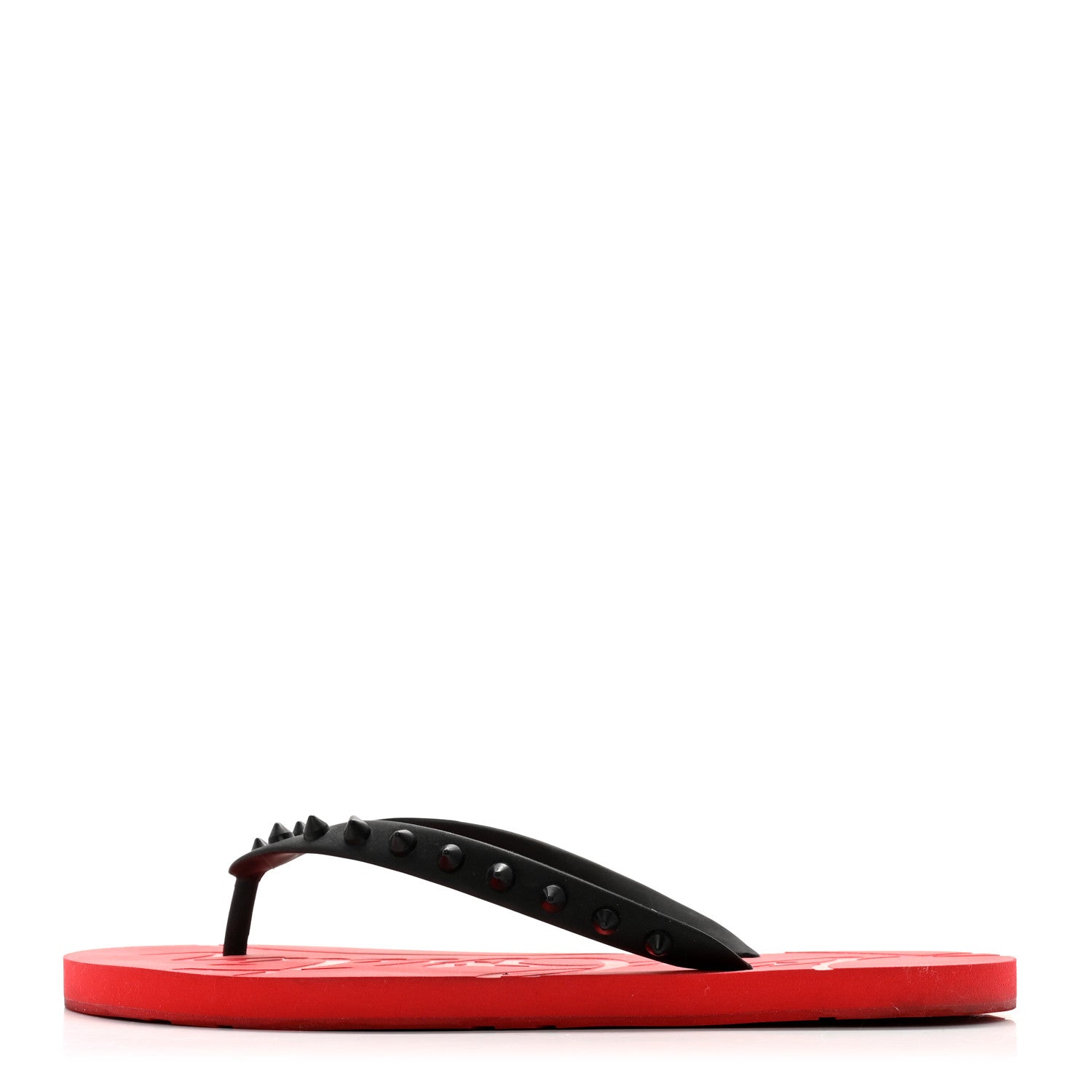 Christian Louboutin Rubber Spike Loubi Donna Flip Flop 39 Black 1 of 10