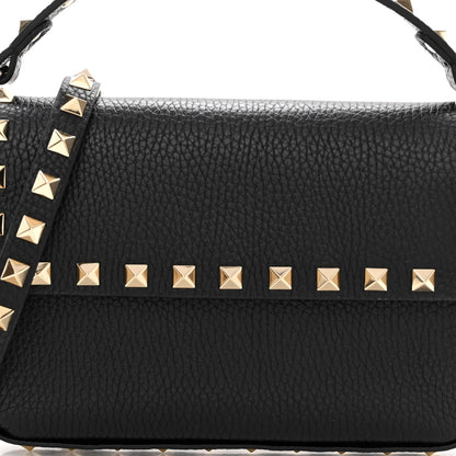 Valentino Garavani Grainy Calfskin Rockstud Crossbody Pouch Black 7 of 10