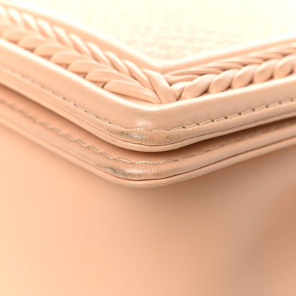 Chanel Calfskin Chevron Quilted Medium Braided Boy Flap Beige 10 of 15
