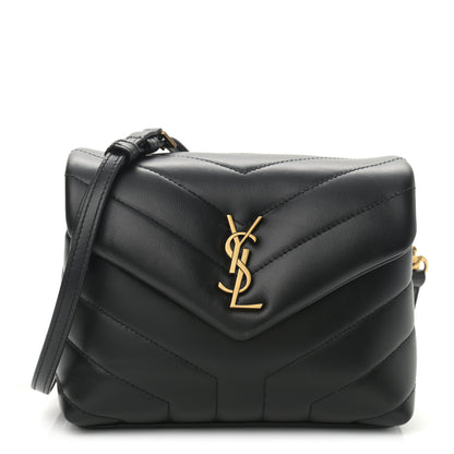 Saint Laurent Calfskin Y Quilted Monogram Toy Loulou Crossbody Bag Black 1 of 11