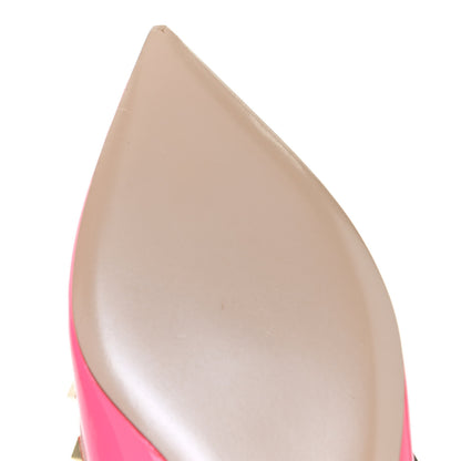 Valentino Garavani Patent Nappa Rockstud Ballerina Flats 38.5 Fuxia Fluo Poudre 8 of 13