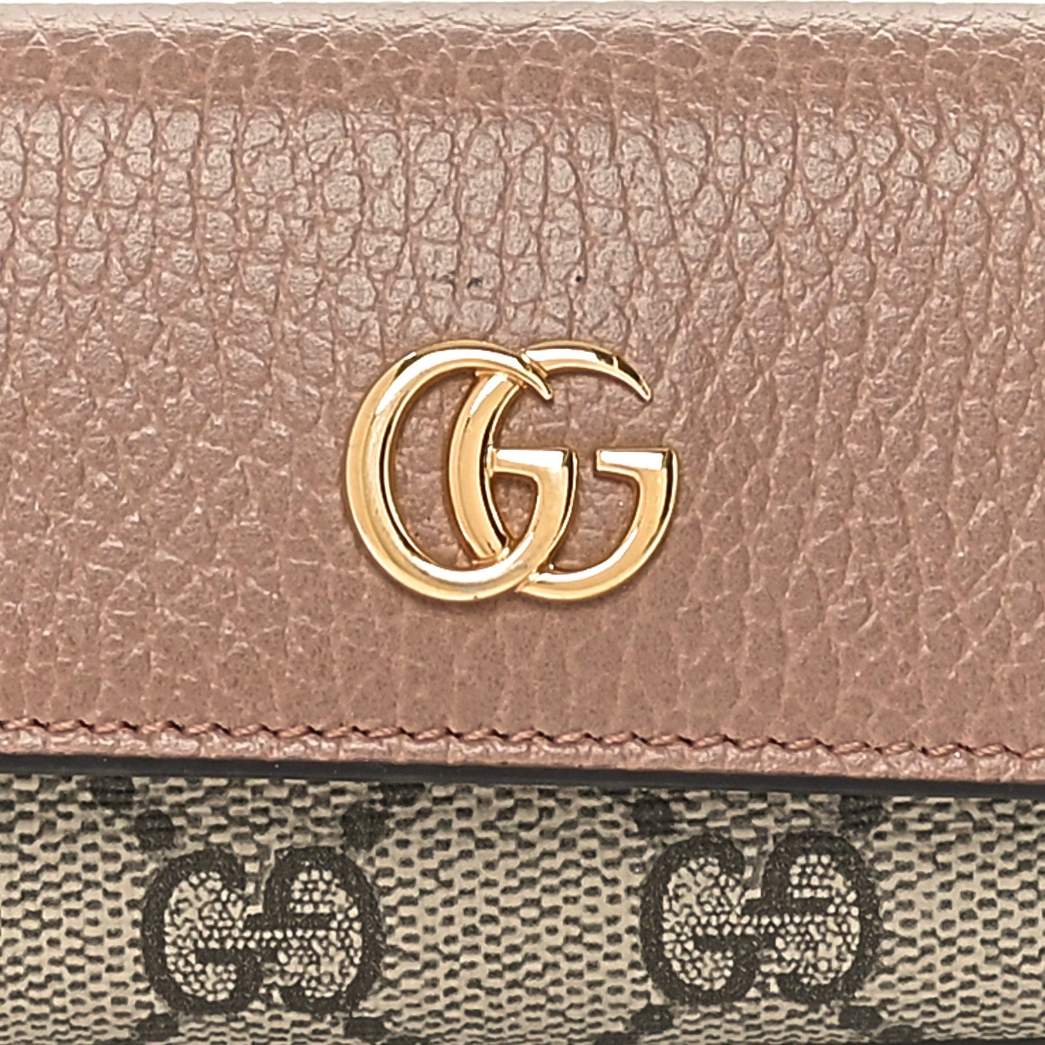 Gucci Dollar Calfskin GG Supreme Monogram GG Marmont 6 Key Holder Case Porcelain Rose Beige Ebony 7 of 7