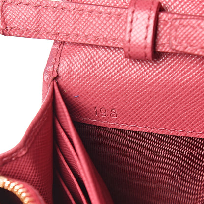 Prada Saffiano Metal Oro Chain Wallet Peonia 7 of 13