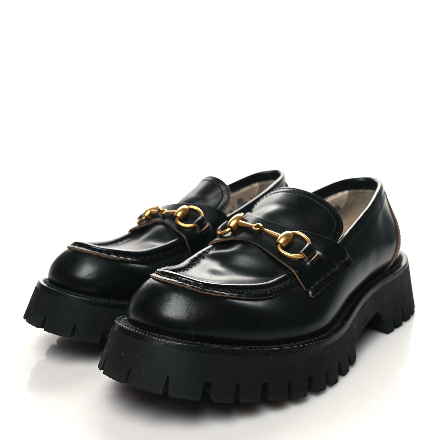 Cordovan Lux Womens Harald Horsebit 25mm Platform Loafers 38 Black