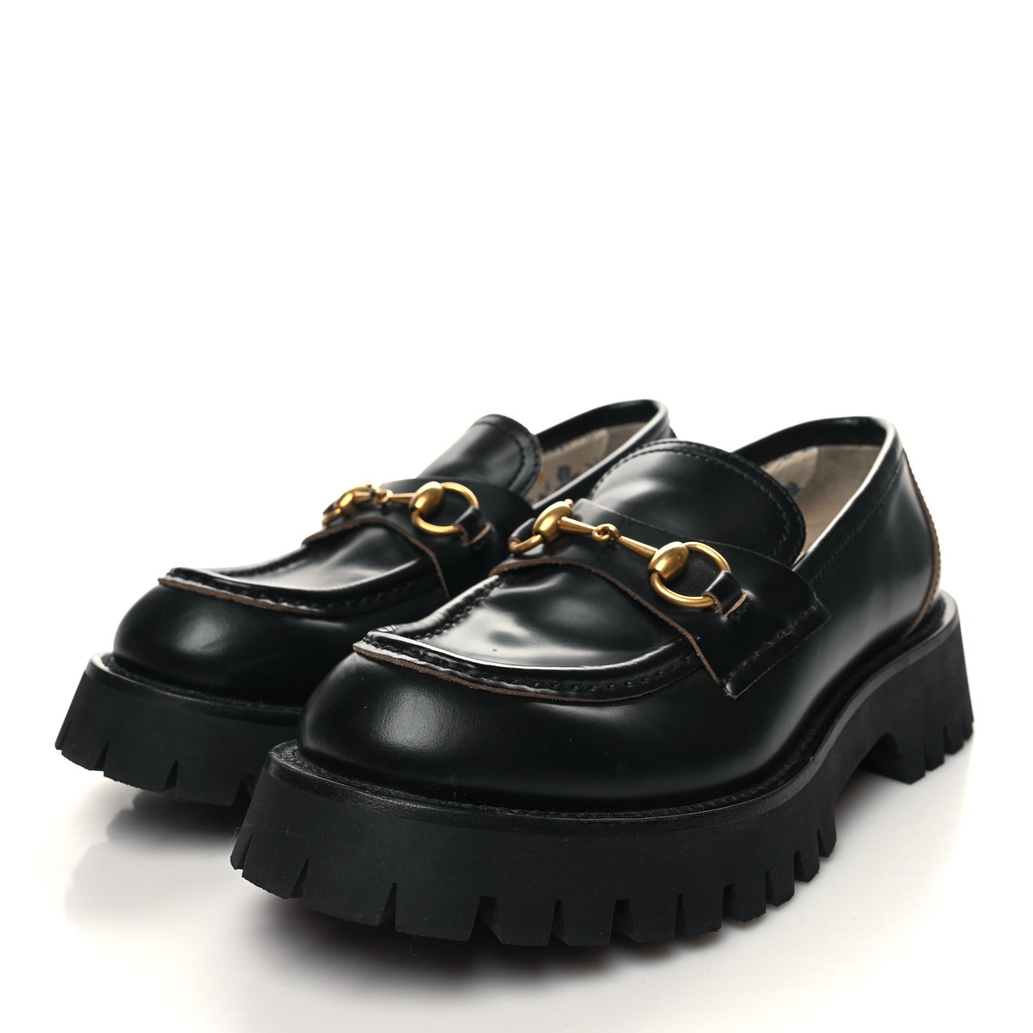 Gucci Cordovan Lux Womens Harald Horsebit 25mm Platform Loafers 38 Black 3 of 10
