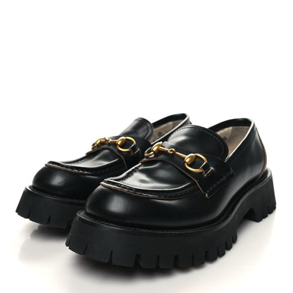 Gucci Cordovan Lux Womens Harald Horsebit 25mm Platform Loafers 38 Black 3 of 10