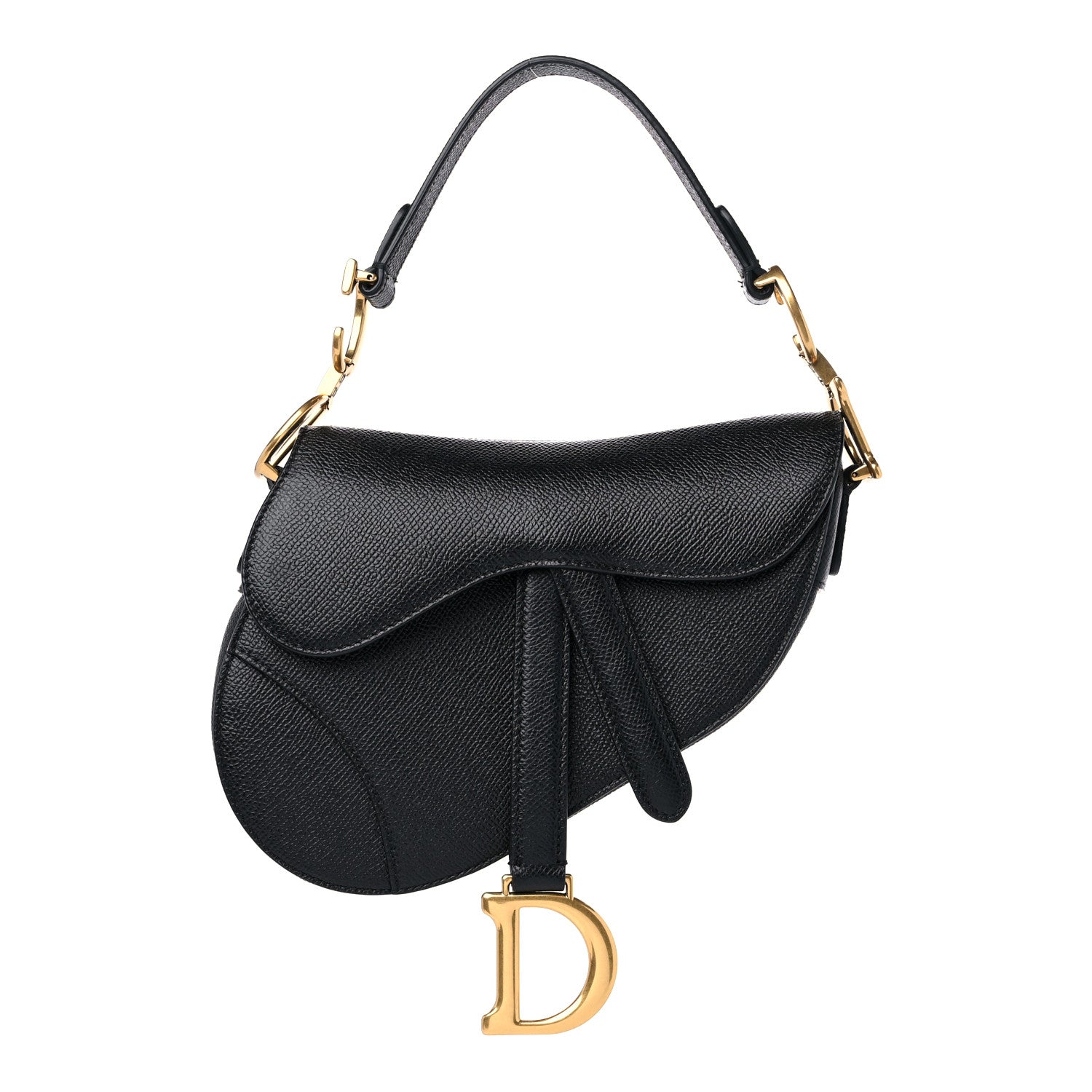 Christian Dior Grained Calfskin Mini Saddle Bag Black 1 of 10