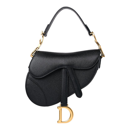 Christian Dior Grained Calfskin Mini Saddle Bag Black 1 of 10