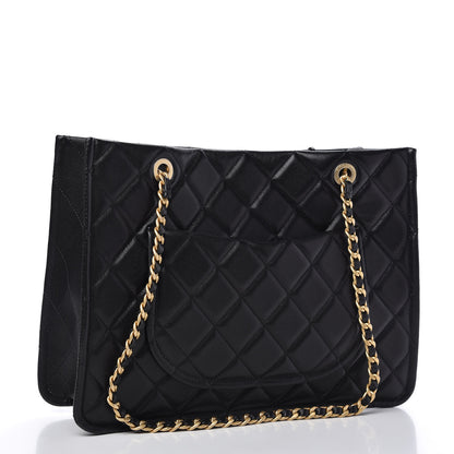 Chanel Caviar Quilted Sweet Classic Shopping Tote Black 3 of 10
