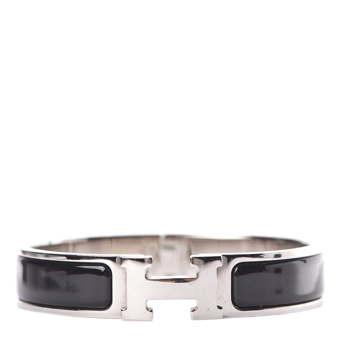 Enamel Narrow Clic Clac H Bracelet PM Black