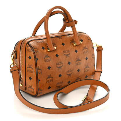 MCM Visetos Small Essential Boston Bag Cognac 3 of 8