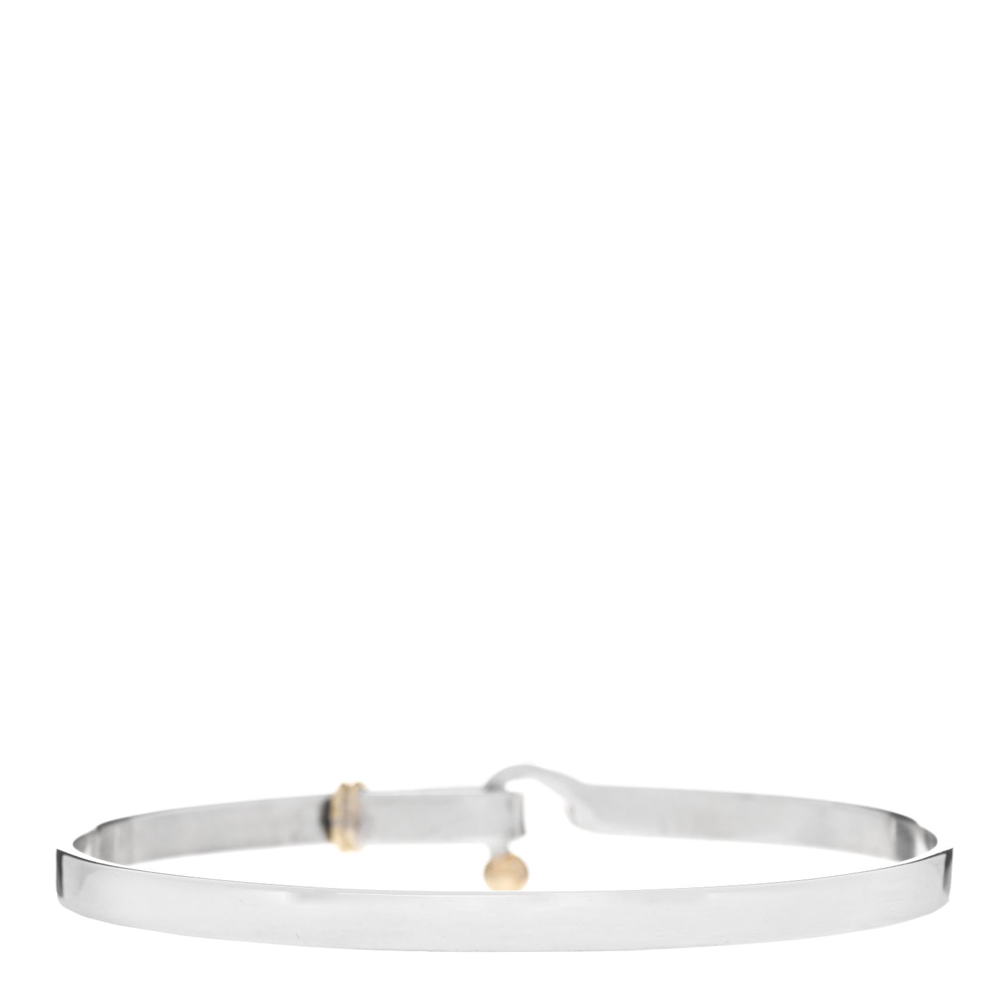 Sterling Silver 18K Yellow Gold Hook Eye Bangle Bracelet