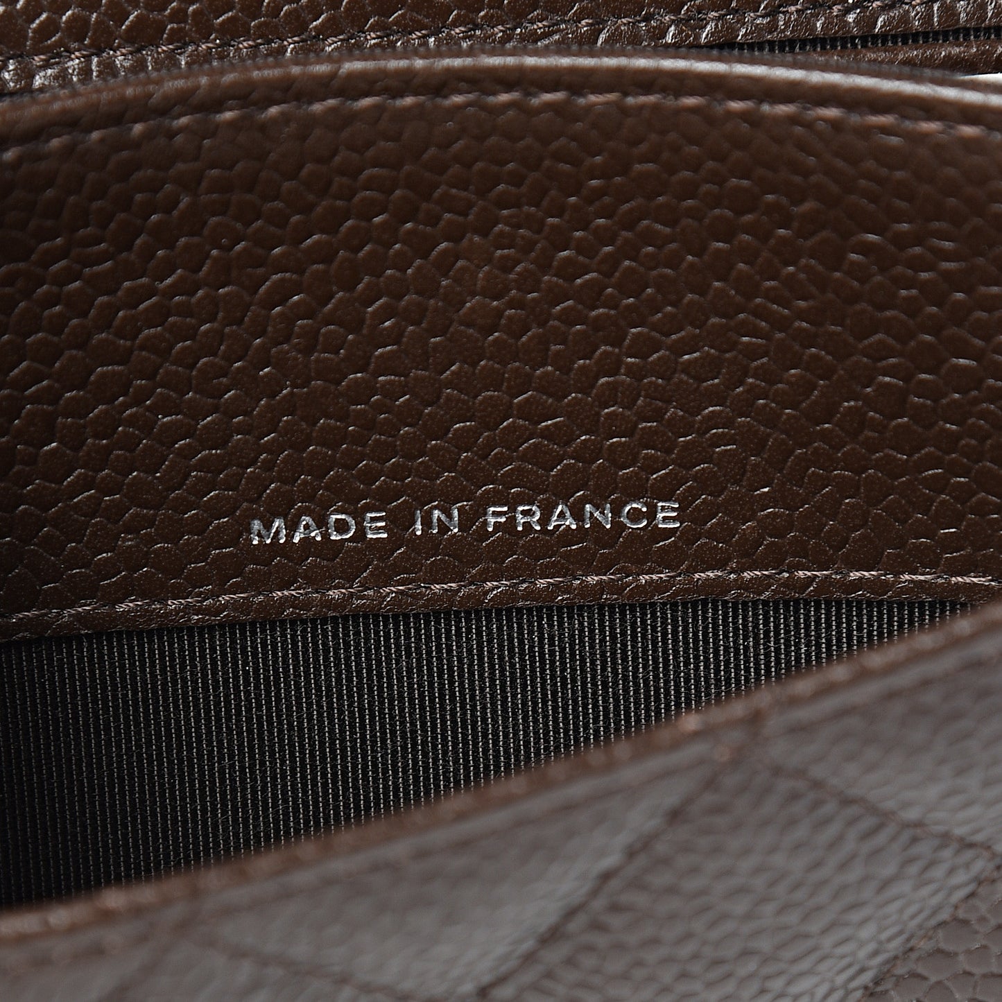 Caviar Quilted Small Flap Wallet Brown