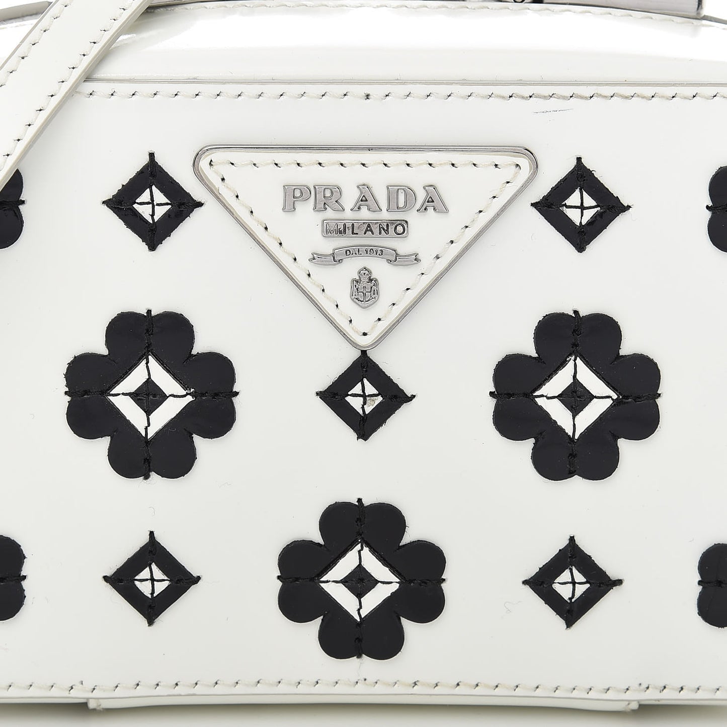 Spazzolato Floral Crossbody White Black