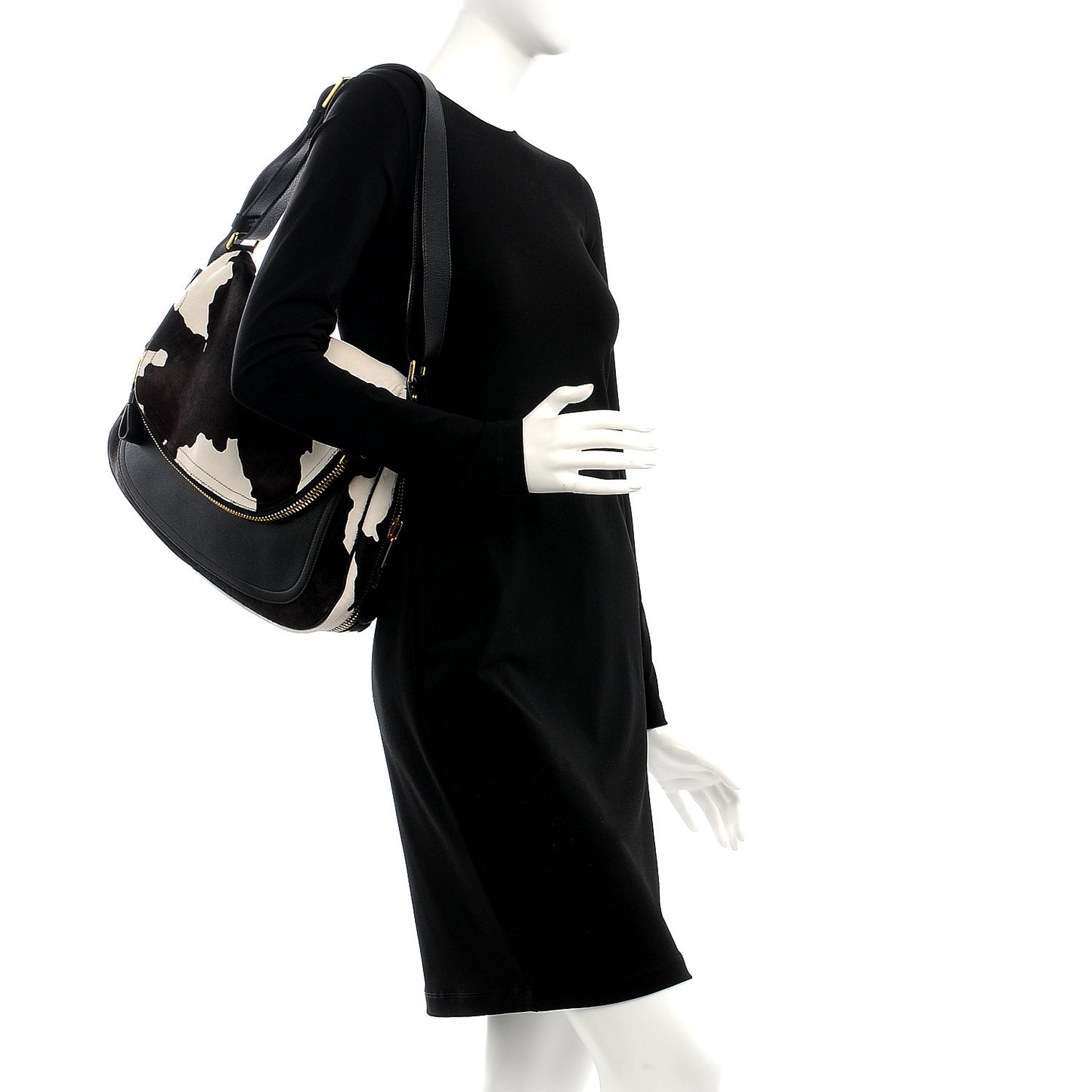 Calfskin Calf Hair Large Jennifer Brown White