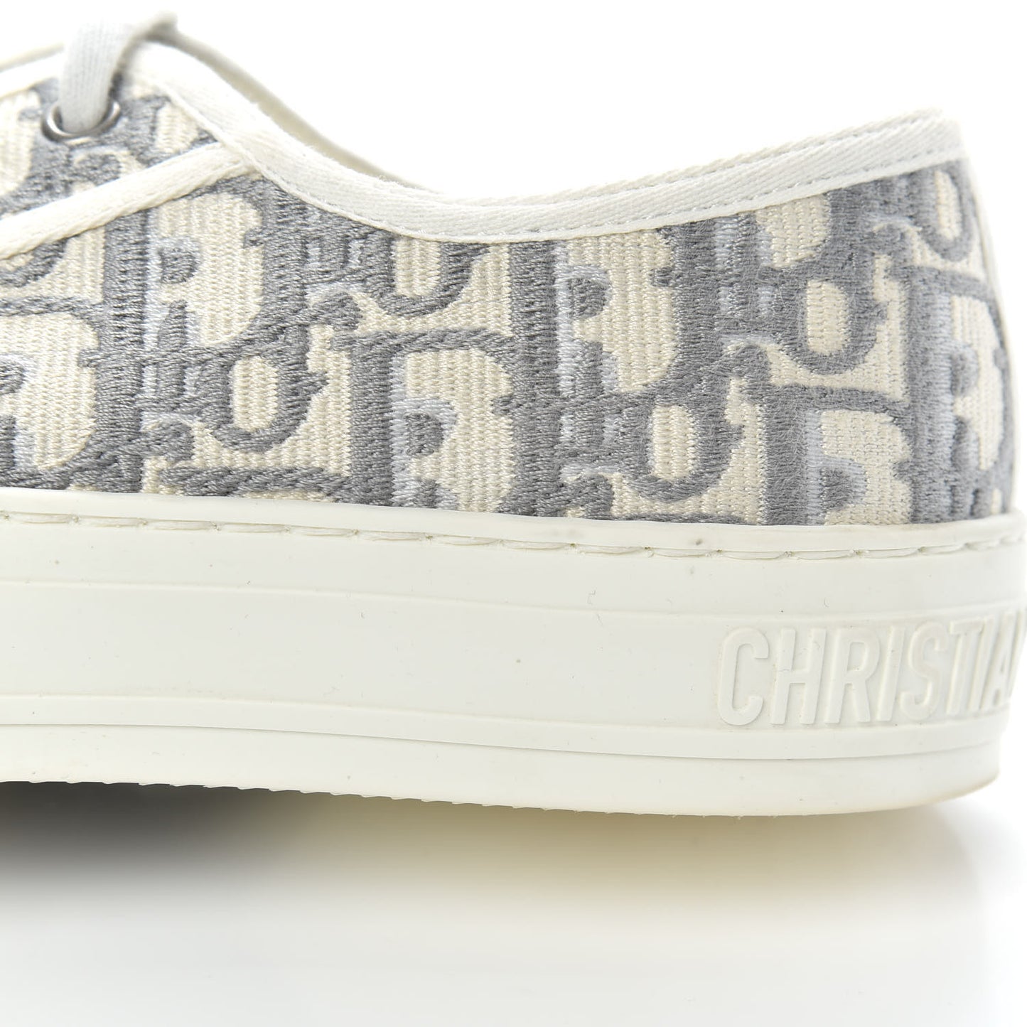 Canvas Oblique Walk'N'Dior Low Top Sneakers 36 Grey Stone