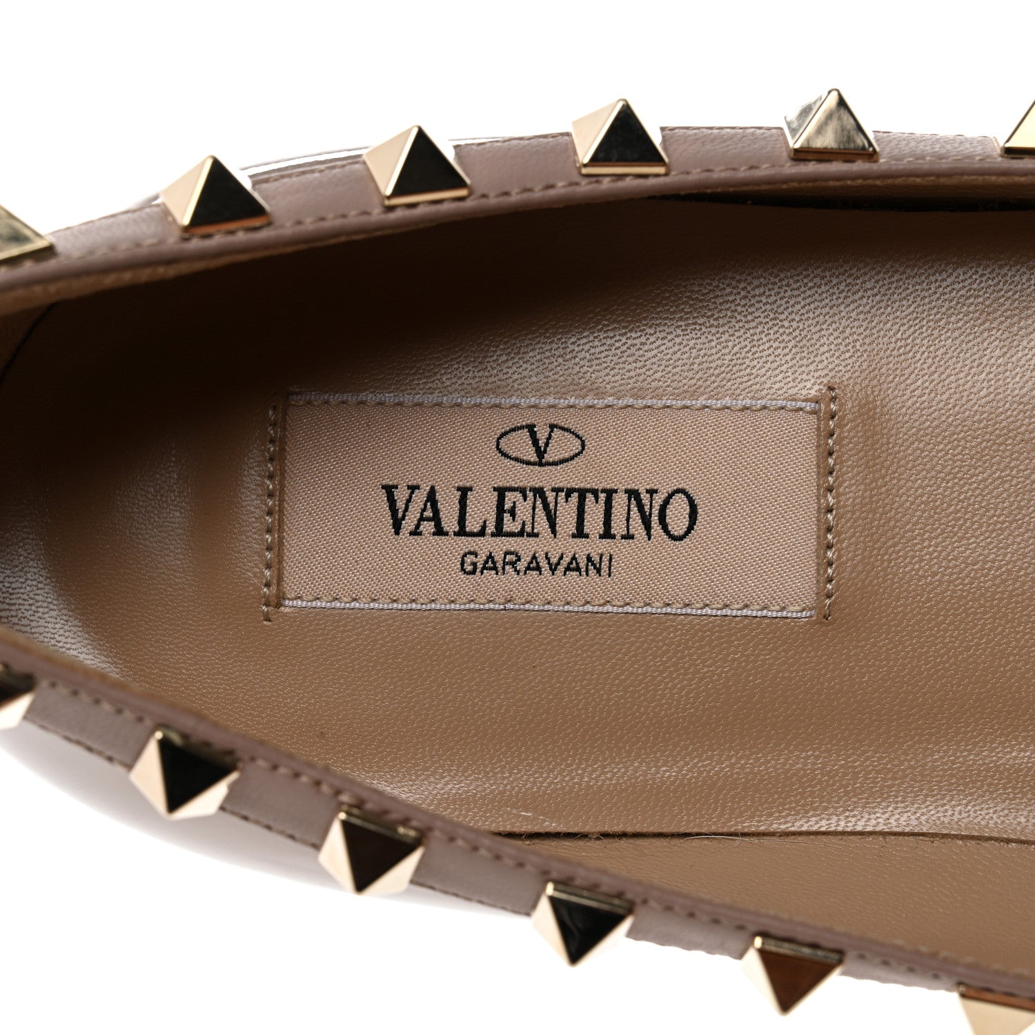 Valentino Garavani Patent Rockstud Ballerina Flats 37.5 Poudre 7 of 8