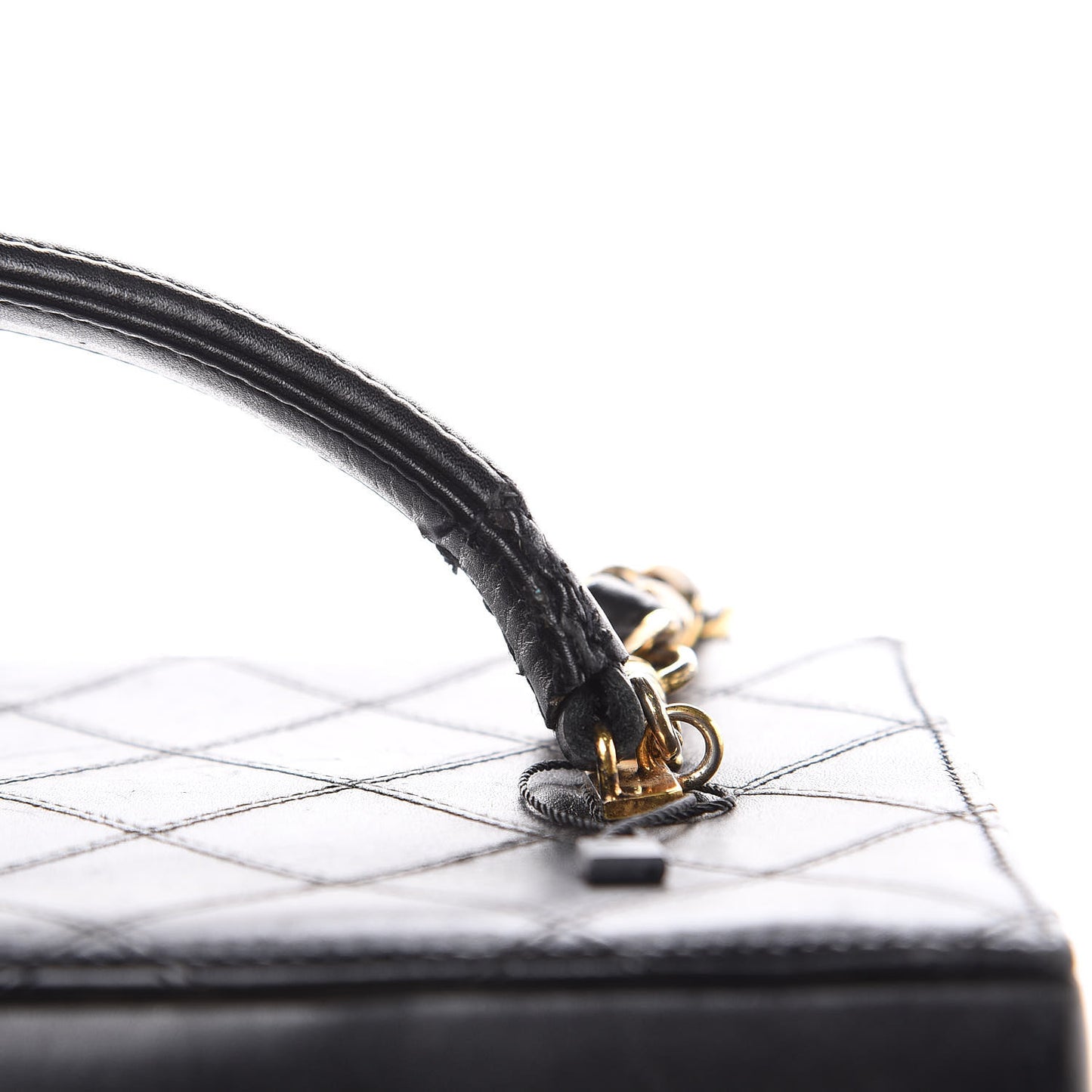 Calfskin Stitch Vanity Case Black