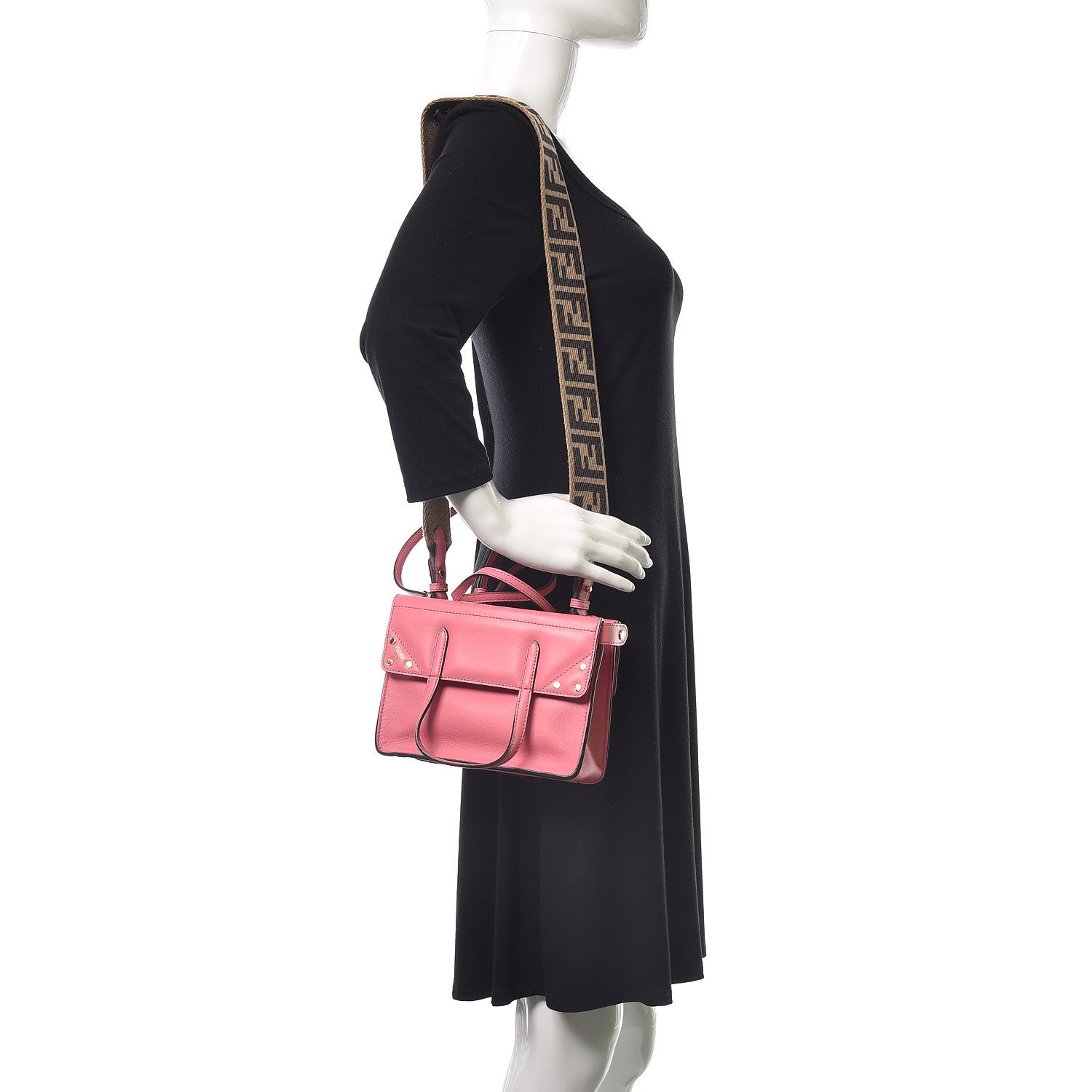 Fendi Vitello Grace Matte Small Flip Tote Pink 2 of 13