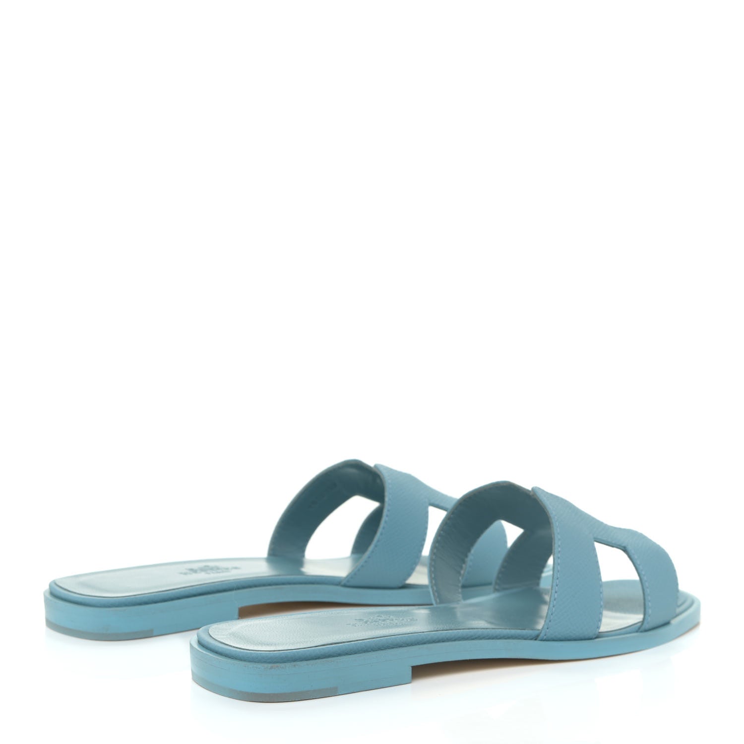 Hermes Epsom Oran Sandals 36.5 Bleu Littoral 3 of 9