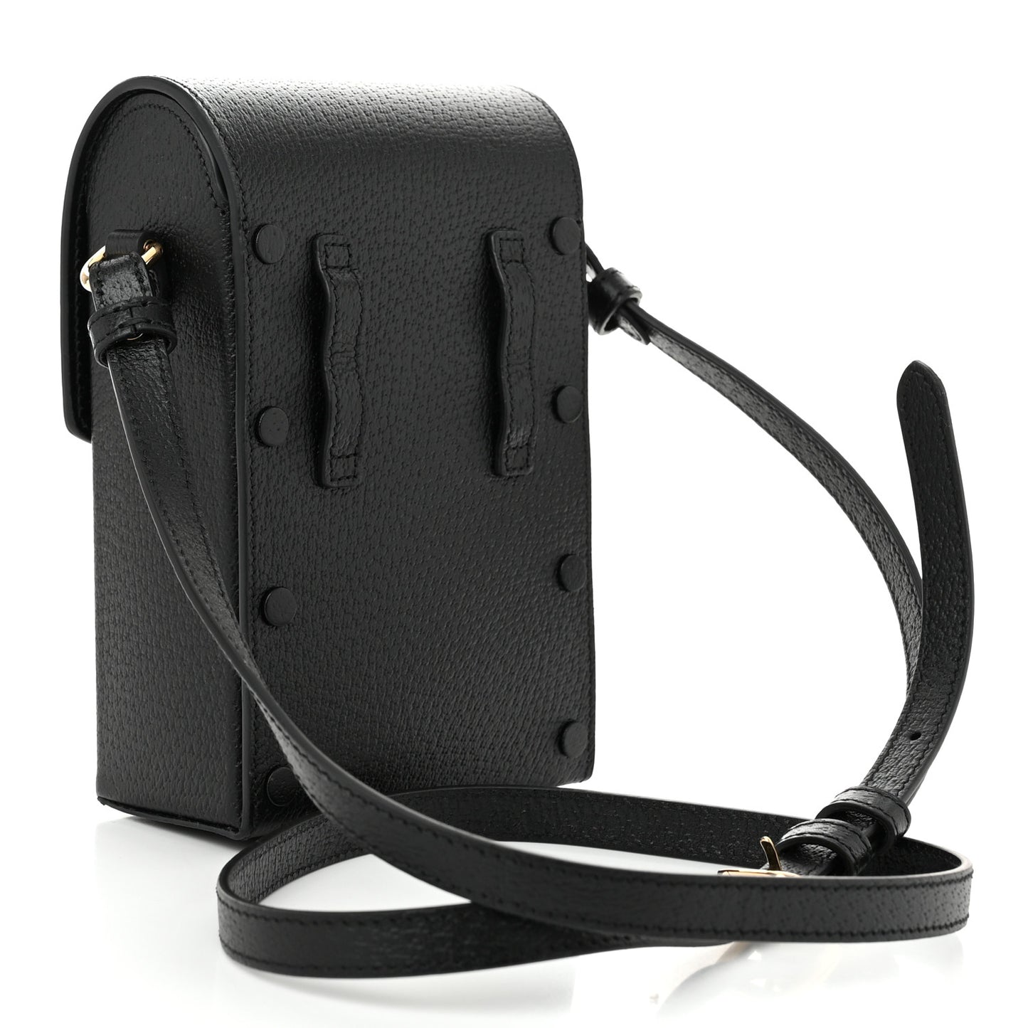 Dollar Calfskin Vertical Horsebit 1955 Crossbody Bag Black