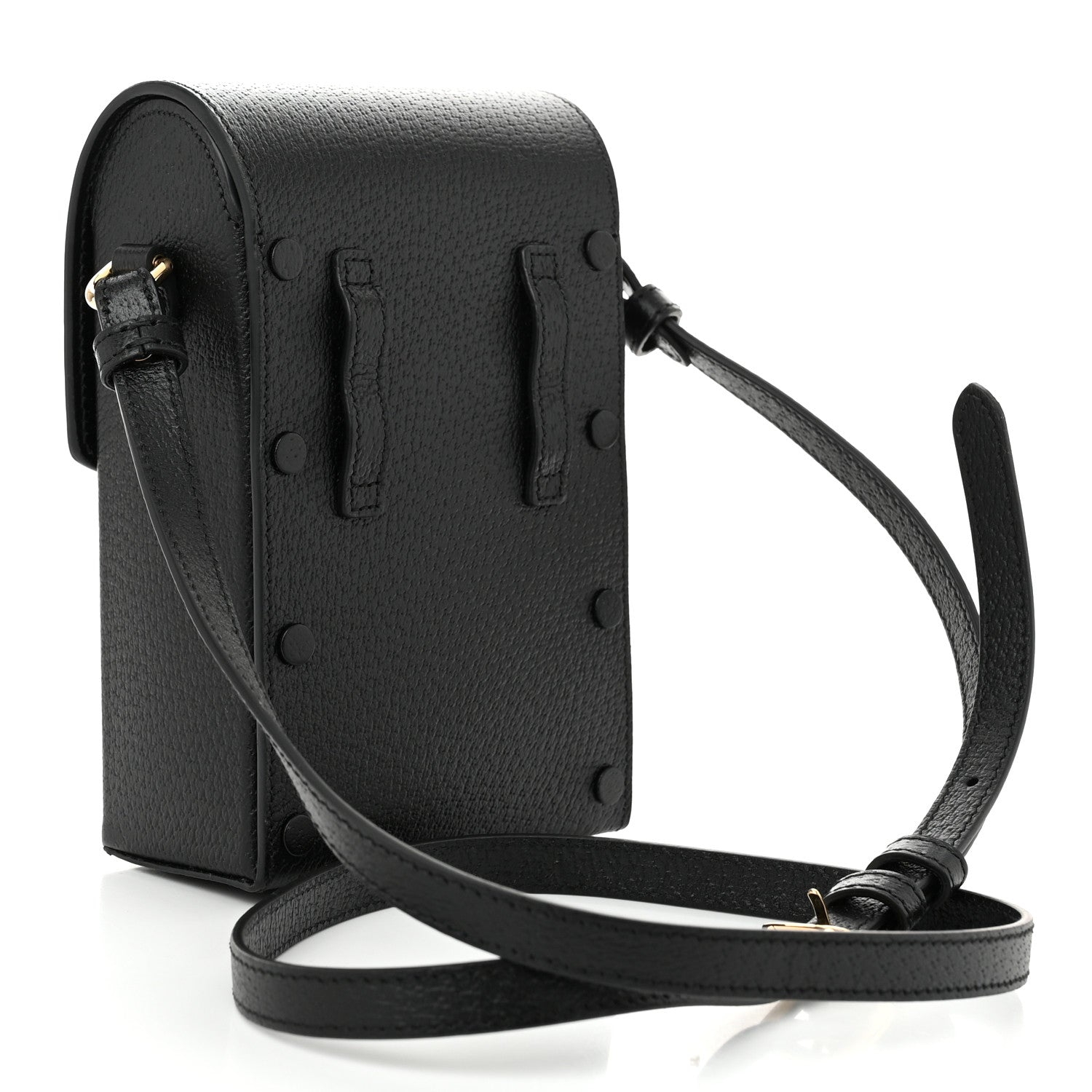 Gucci Dollar Calfskin Vertical Horsebit 1955 Crossbody Bag Black 3 of 9