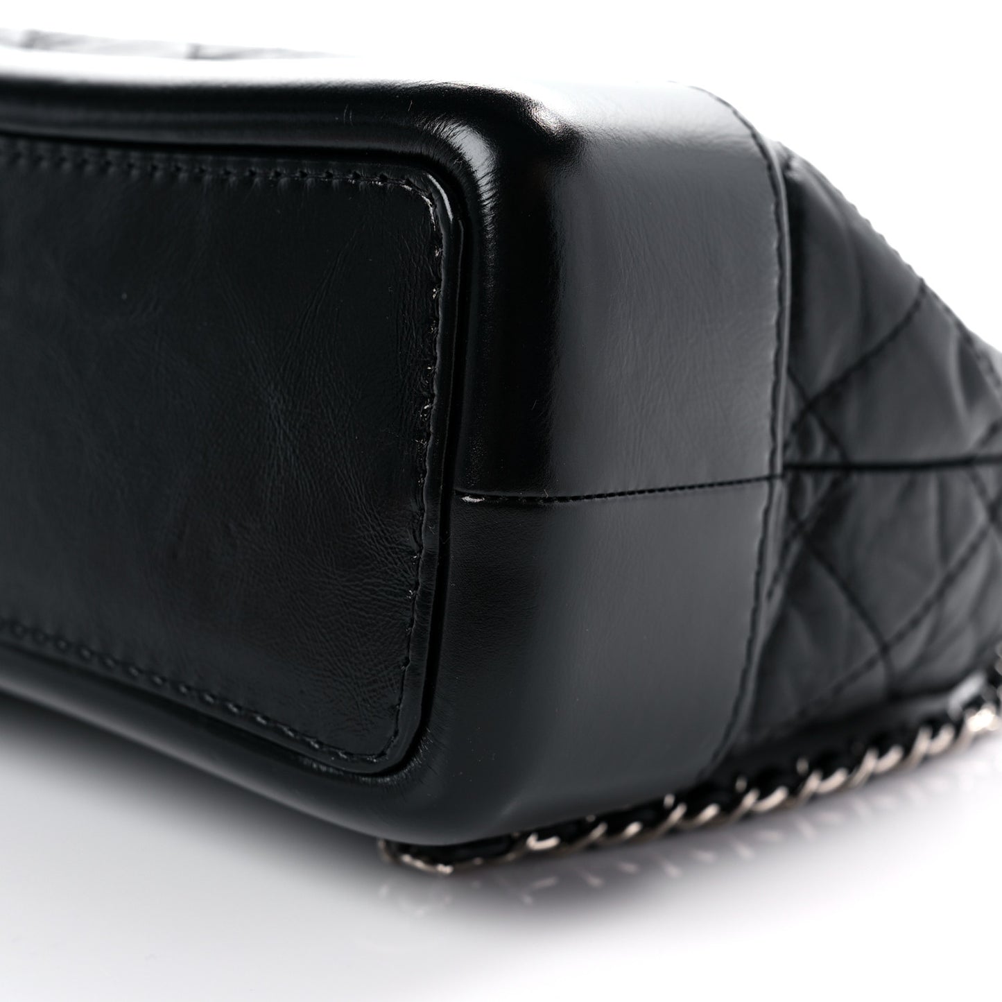 Aged Calfskin Quilted Small Gabrielle Backpack Black