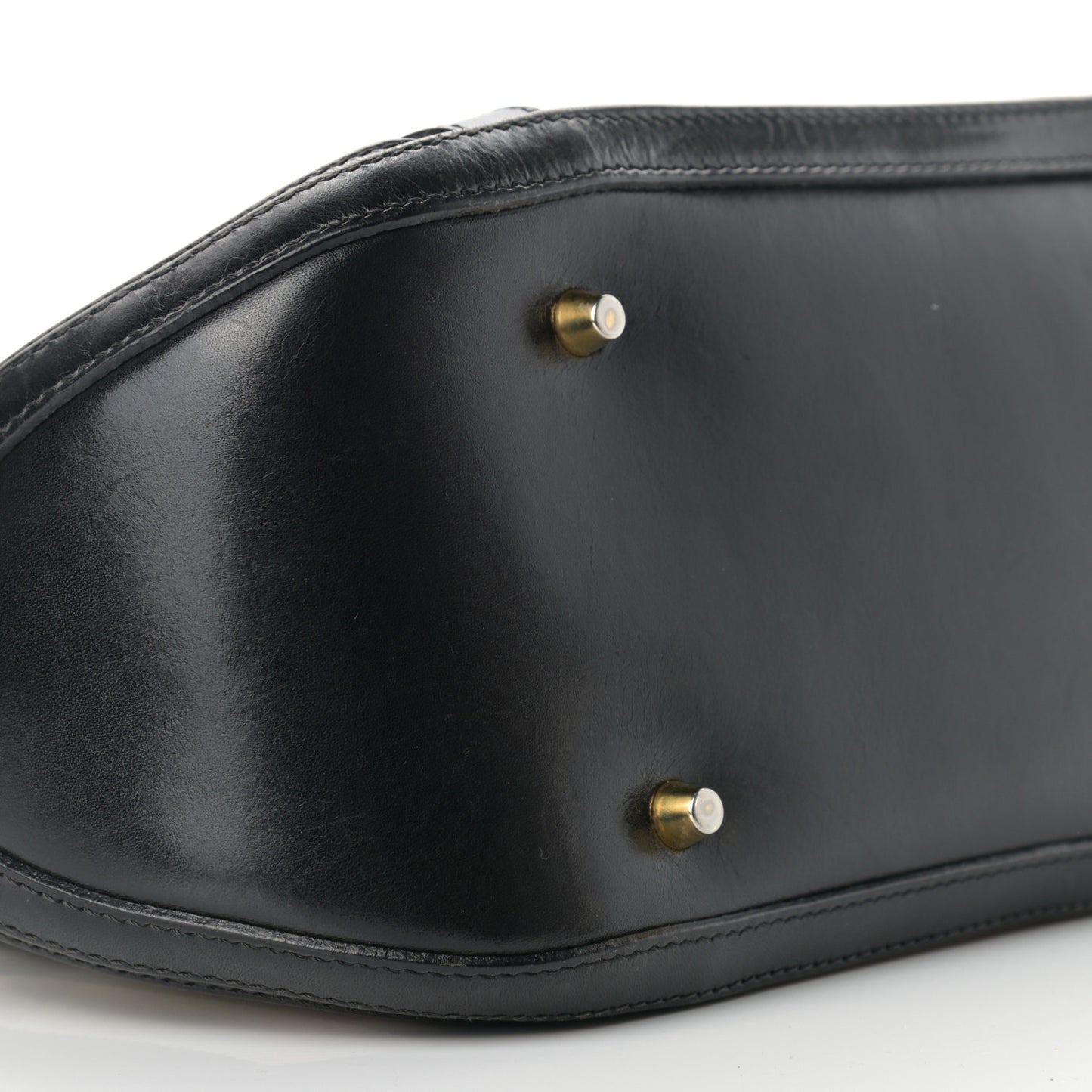 Bridle Calfskin House Check Small Orchard Bowling Bag Black