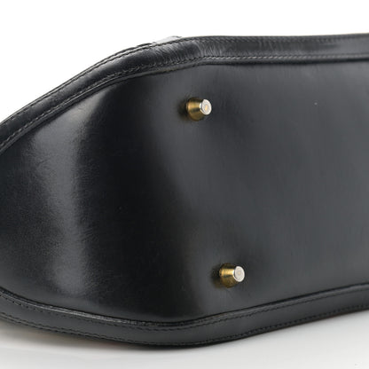 Burberry Bridle Calfskin House Check Small Orchard Bowling Bag Black 9 of 11