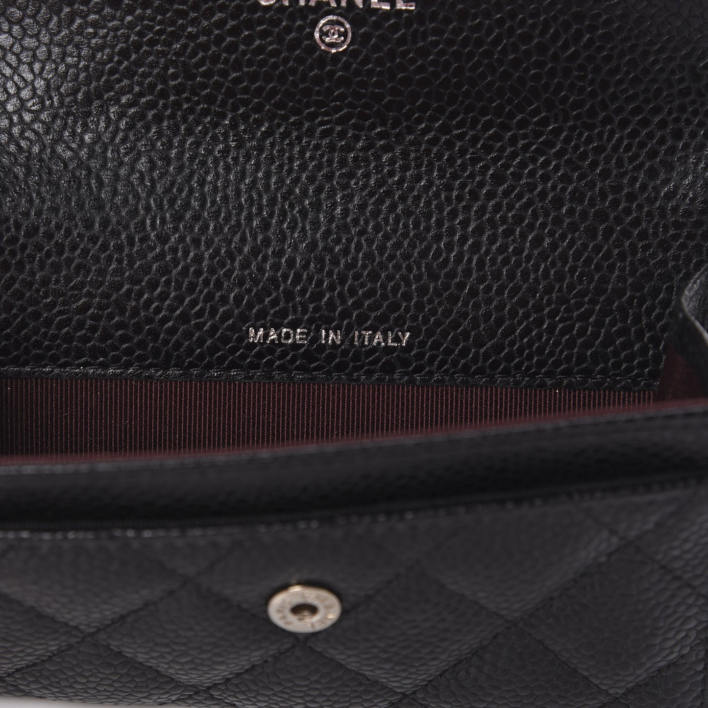 Caviar Quilted Flap Card Holder Black