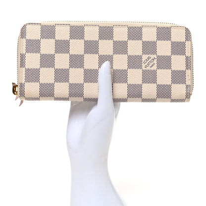 Louis Vuitton Damier Azur Clemence Wallet Rose Ballerine 2 of 7