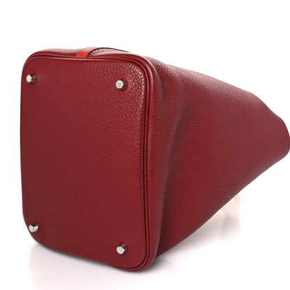 Hermes Taurillon Clemence Swift Picotin Lock 22 MM Rouge H Brique 9 of 9