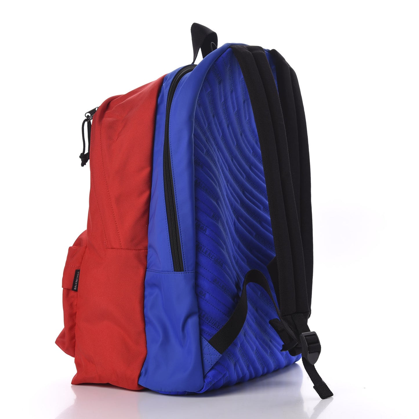 Nylon Logo Embroidered Double Pack Backpack Red Blue