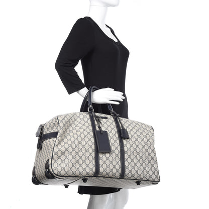 Gucci GG Plus Monogram Large Carry On Duffle Trolley Navy 2 of 16